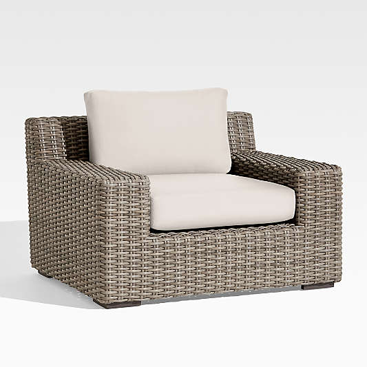 Abaco Resin Wicker Outdoor Lounge Chair with Canvas Canvas Sunbrella ® Cushions