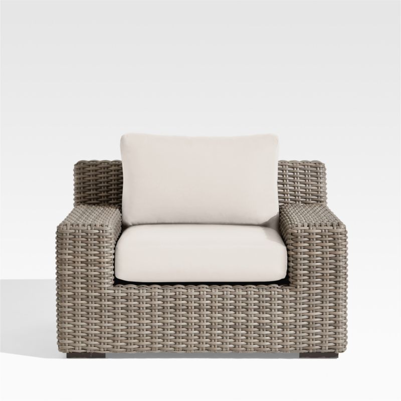 Abaco Resin Wicker Outdoor Lounge Chair with Canvas Canvas Sunbrella ® Cushions
