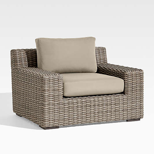 Abaco All-Weather Wicker Outdoor Lounge Chair with Canvas Flax Sunbrella ® Cushions