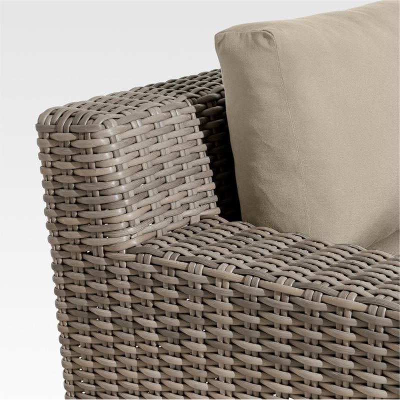 Abaco Resin Wicker Outdoor Lounge Chair with Canvas Flax Sunbrella ® Cushions