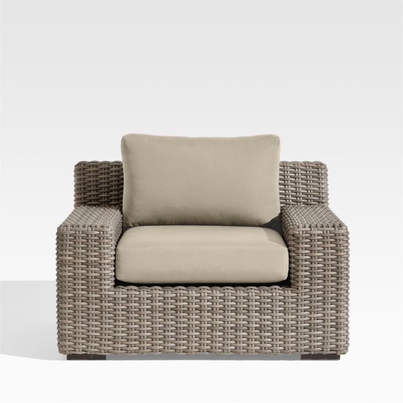 Abaco Resin Wicker Outdoor Lounge Chair with Canvas Flax Sunbrella ® Cushions