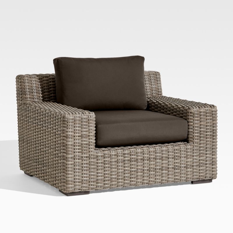 Viewing product image Abaco Resin Wicker Outdoor Lounge Chair with Canvas Java Sunbrella ® Cushions - image 1 of 14