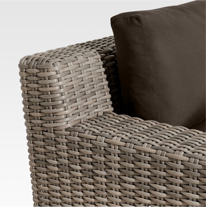 Abaco Resin Wicker Outdoor Lounge Chair with Canvas Java Sunbrella ® Cushions
