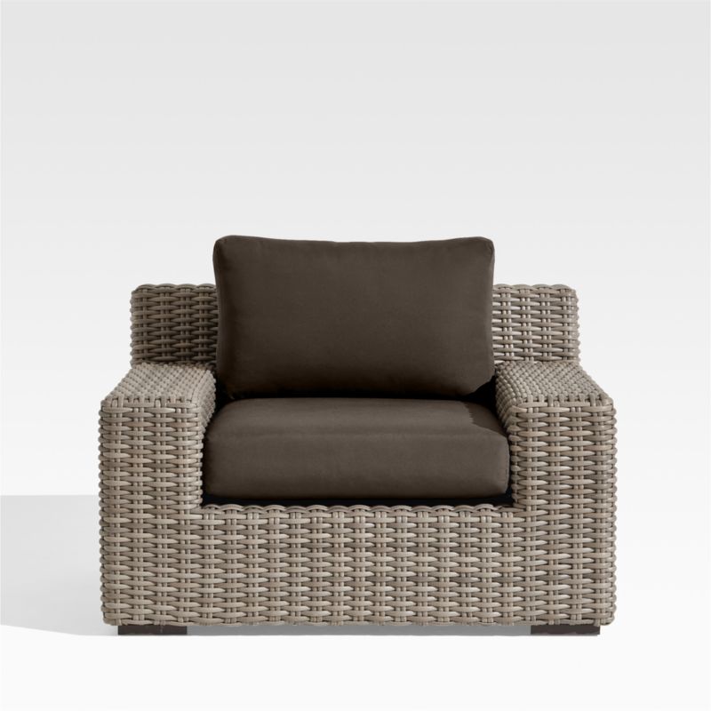 Abaco Resin Wicker Outdoor Lounge Chair with Canvas Java Sunbrella ® Cushions