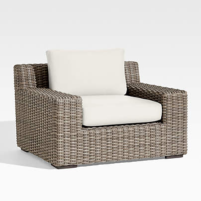 Abaco Resin Wicker Outdoor Lounge Chair with Canvas Natural Sunbrella ® Cushions