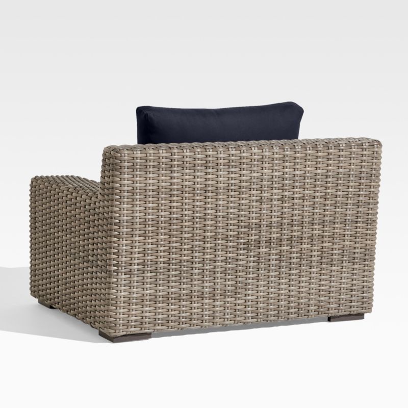 Abaco Resin Wicker Outdoor Lounge Chair with Canvas Navy Sunbrella ® Cushions