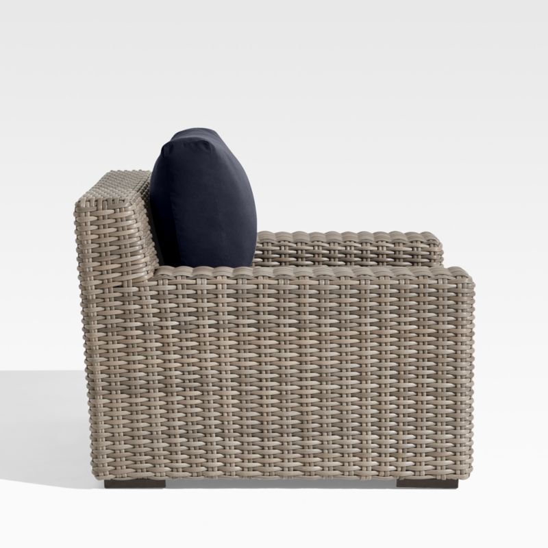 Abaco Resin Wicker Outdoor Lounge Chair with Canvas Navy Sunbrella ® Cushions