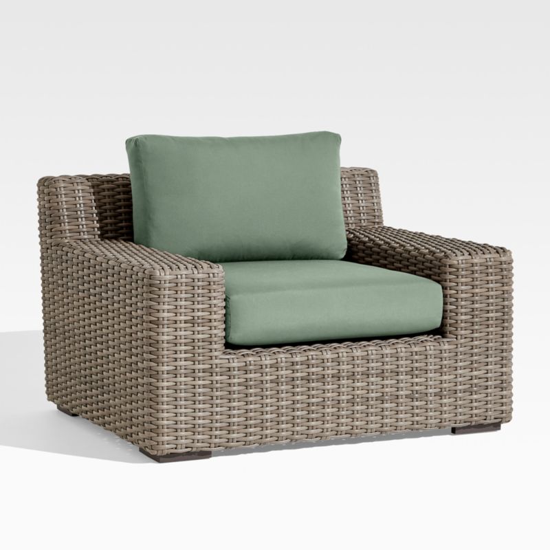 Viewing product image Abaco Resin Wicker Outdoor Lounge Chair with Canvas Spa Sunbrella ® Cushions - image 1 of 14