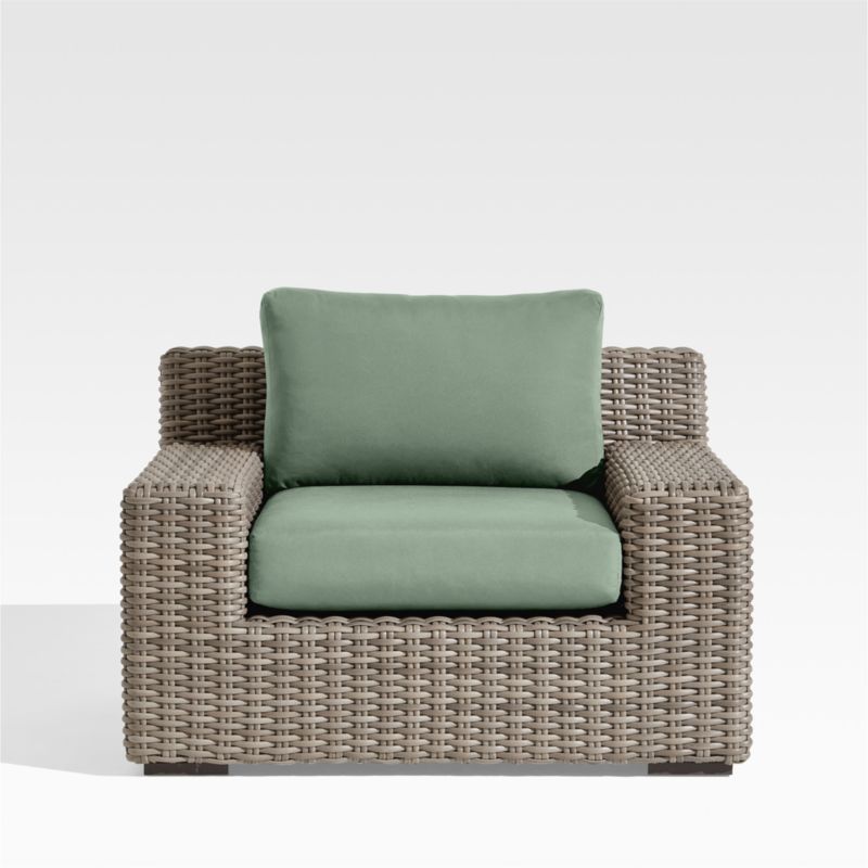 Abaco Resin Wicker Outdoor Lounge Chair with Canvas Spa Sunbrella ® Cushions