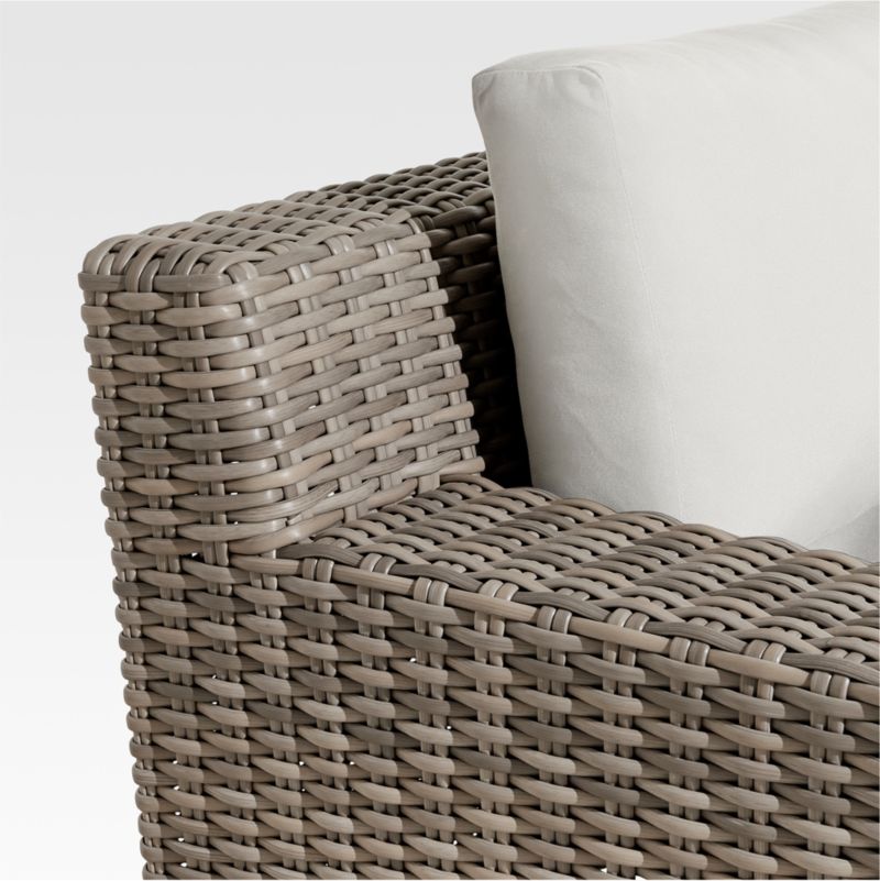 Abaco Resin Wicker Outdoor Lounge Chair with Canvas White Sunbrella ® Cushions