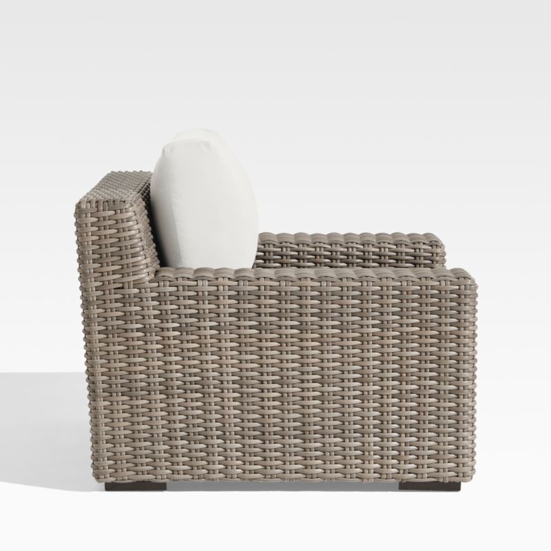 Abaco Resin Wicker Outdoor Lounge Chair with Canvas White Sunbrella ® Cushions