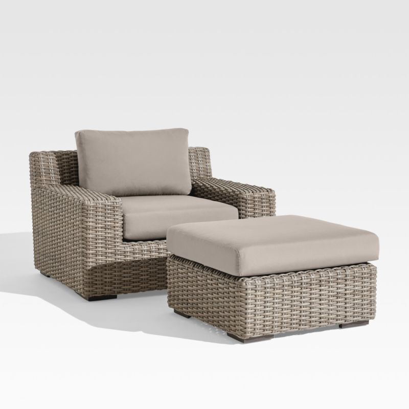 Abaco Resin Wicker Outdoor Lounge Chair with Cast Ash Sunbrella ® Cushions