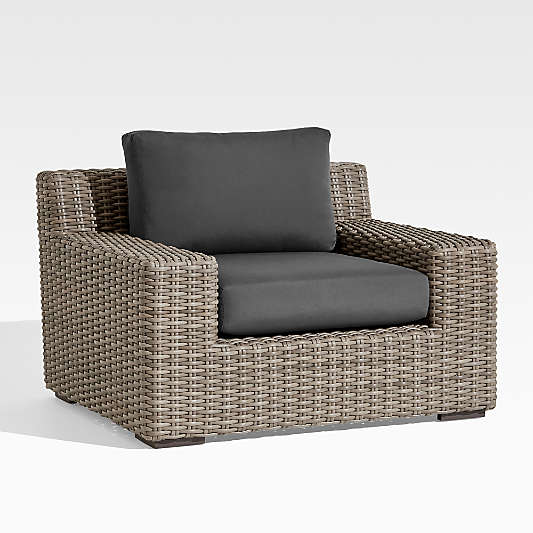 Abaco Resin Wicker Outdoor Lounge Chair with Cast Charcoal Sunbrella ® Cushions