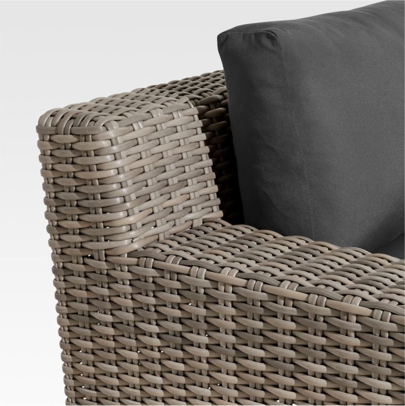 Abaco Resin Wicker Outdoor Lounge Chair with Cast Charcoal Sunbrella ® Cushions