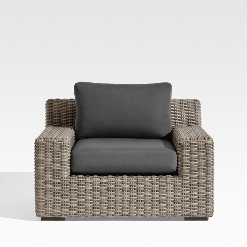 Abaco Resin Wicker Outdoor Lounge Chair with Cast Charcoal Sunbrella ® Cushions