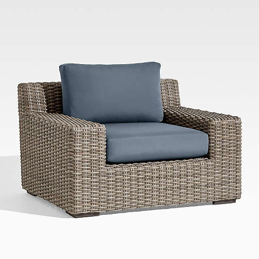 Abaco Resin Wicker Outdoor Lounge Chair with Cast Harbor Sunbrella ® Cushions