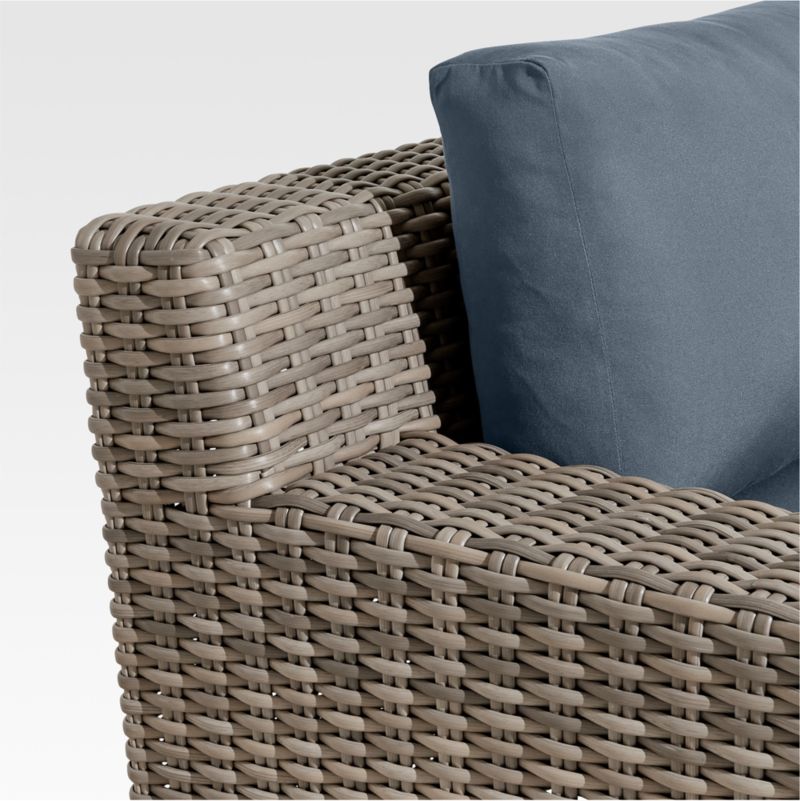 Abaco Resin Wicker Outdoor Lounge Chair with Cast Harbor Sunbrella ® Cushions