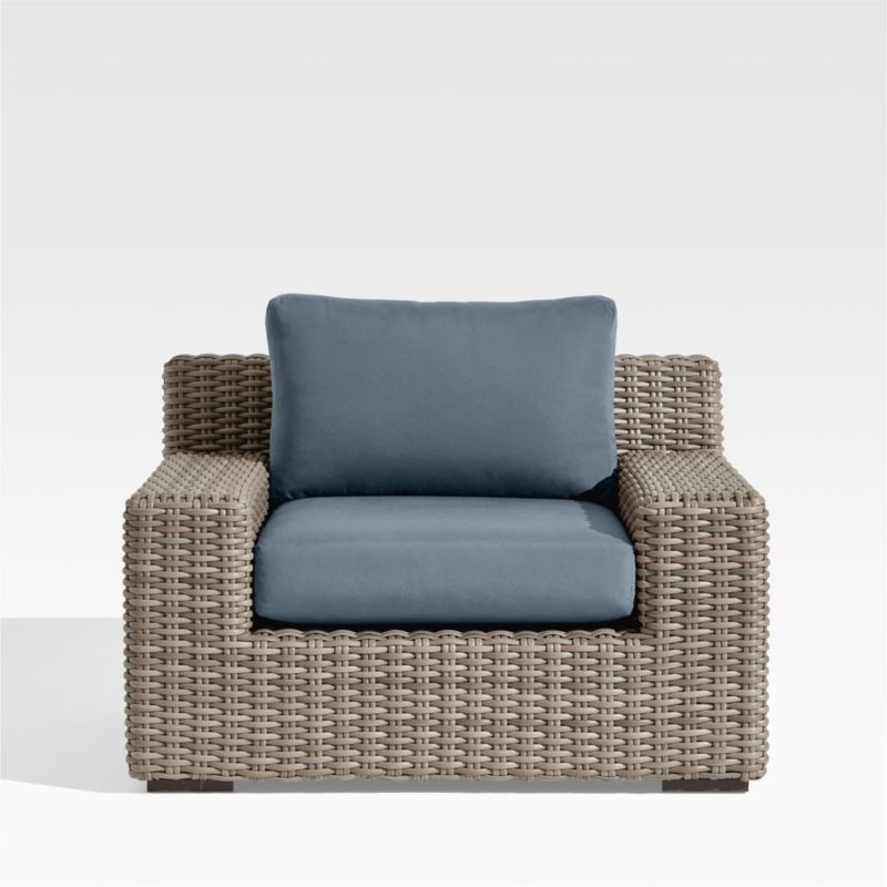 Abaco Resin Wicker Outdoor Lounge Chair with Cast Harbor Sunbrella ® Cushions