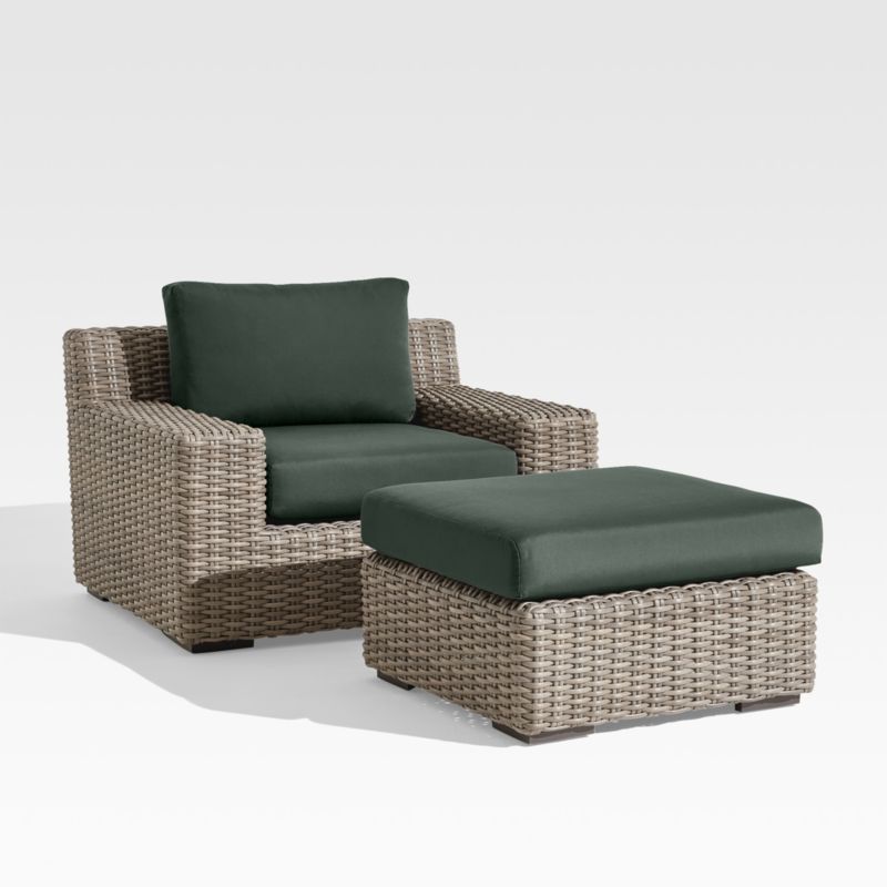 Abaco Resin Wicker Outdoor Lounge Chair with Cast Ivy Sunbrella ® Cushions