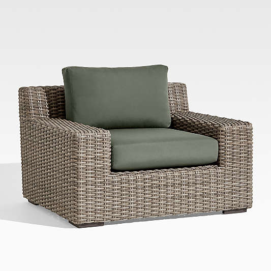 Abaco Resin Wicker Outdoor Lounge Chair with Cast Sage Sunbrella ® Cushions