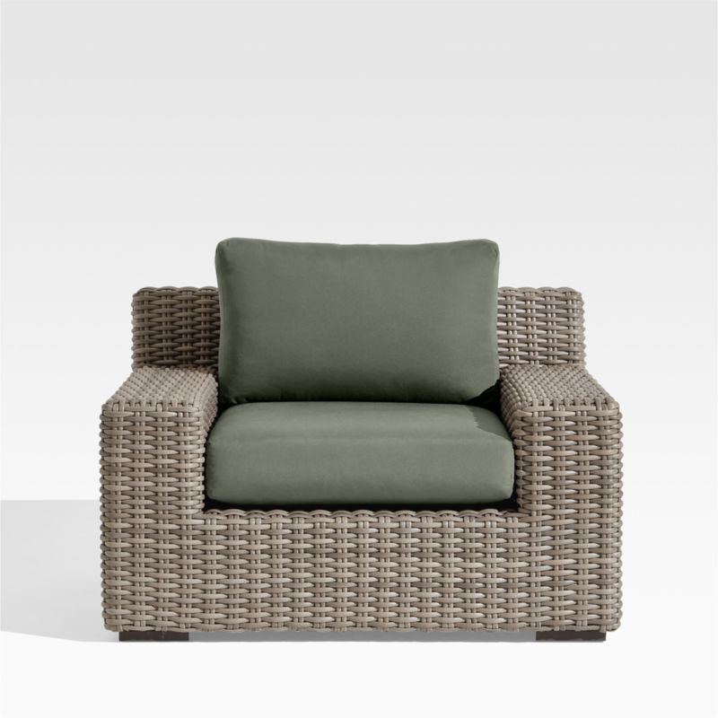 Abaco Resin Wicker Outdoor Lounge Chair with Cast Sage Sunbrella ® Cushions