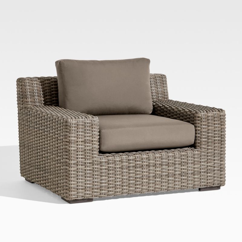 Viewing product image Abaco Resin Wicker Outdoor Lounge Chair with Cast Shale Sunbrella ® Cushions - image 1 of 14