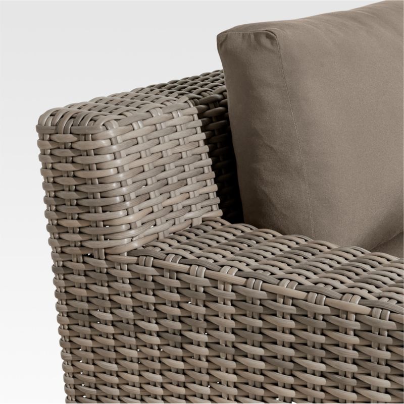 Abaco Resin Wicker Outdoor Lounge Chair with Cast Shale Sunbrella ® Cushions