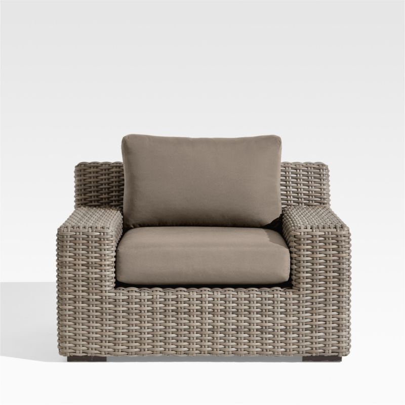 Abaco Resin Wicker Outdoor Lounge Chair with Cast Shale Sunbrella ® Cushions