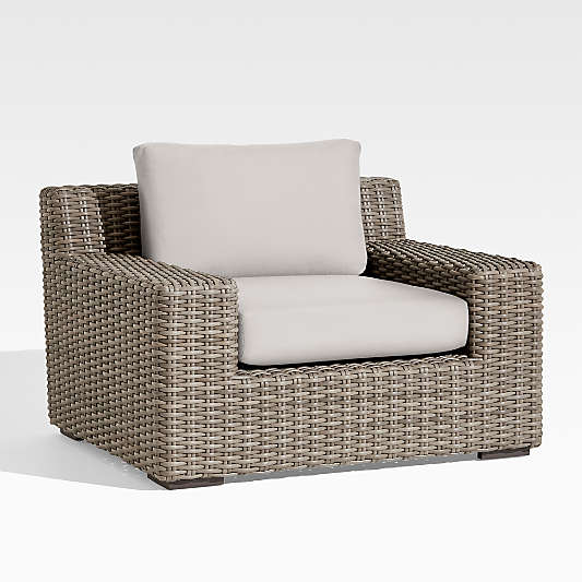Abaco Resin Wicker Outdoor Lounge Chair with Cast Silver Sunbrella ® Cushions