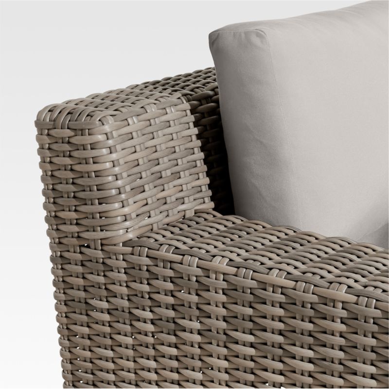 Abaco Resin Wicker Outdoor Lounge Chair with Cast Silver Sunbrella ® Cushions