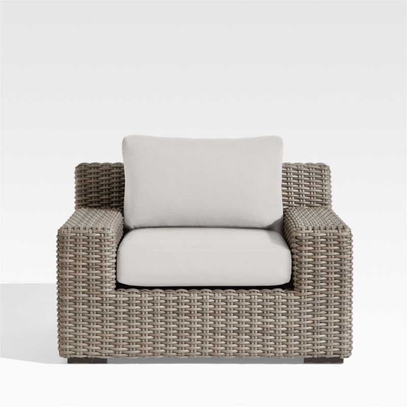 Abaco Resin Wicker Outdoor Lounge Chair with Cast Silver Sunbrella ® Cushions
