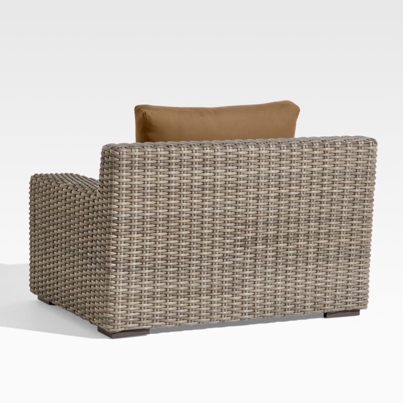 Abaco Resin Wicker Outdoor Lounge Chair with Cast Teak Sunbrella ® Cushions