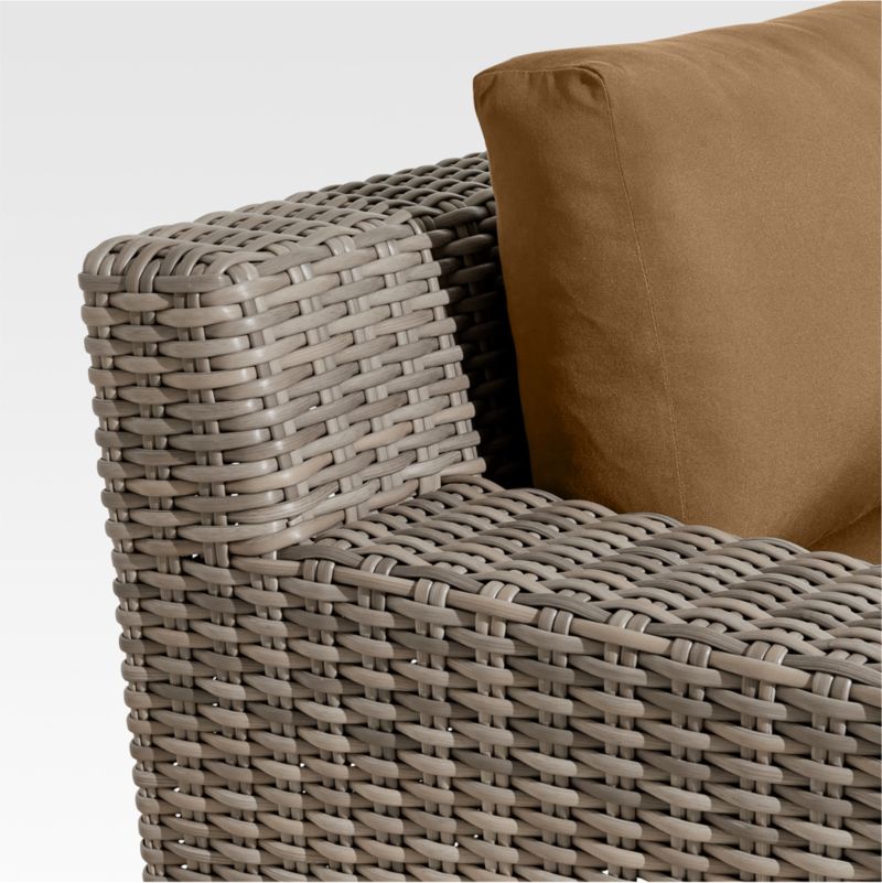 Abaco Resin Wicker Outdoor Lounge Chair with Cast Teak Sunbrella ® Cushions