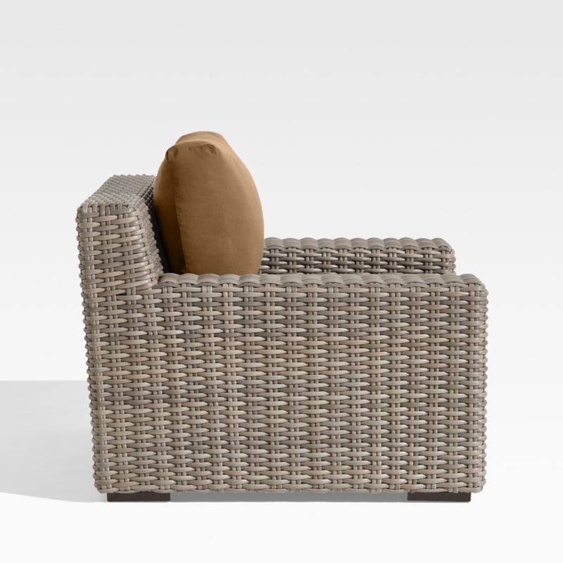 Abaco Resin Wicker Outdoor Lounge Chair with Cast Teak Sunbrella ® Cushions
