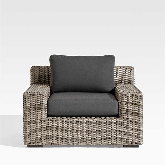 Abaco Resin Wicker Outdoor Lounge Chair with Charcoal Sunbrella ® Cushion
