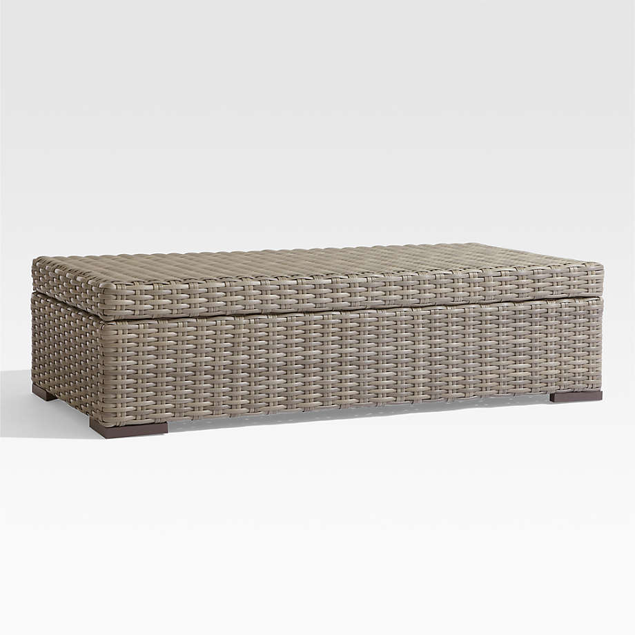 Outdoor rattan outlet storage bench