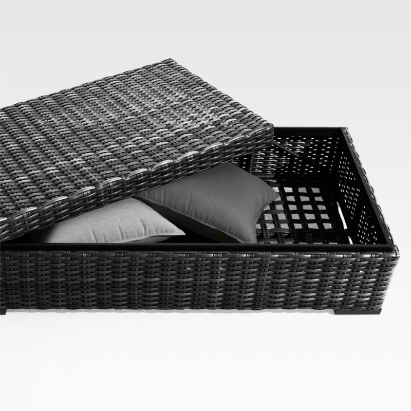 Abaco Resin Wicker Charcoal Grey Outdoor Storage Chest