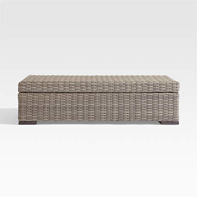 Abaco All Weather Resin Wicker Outdoor Patio Storage Chest Crate Barrel - Wicker Patio Storage Bench