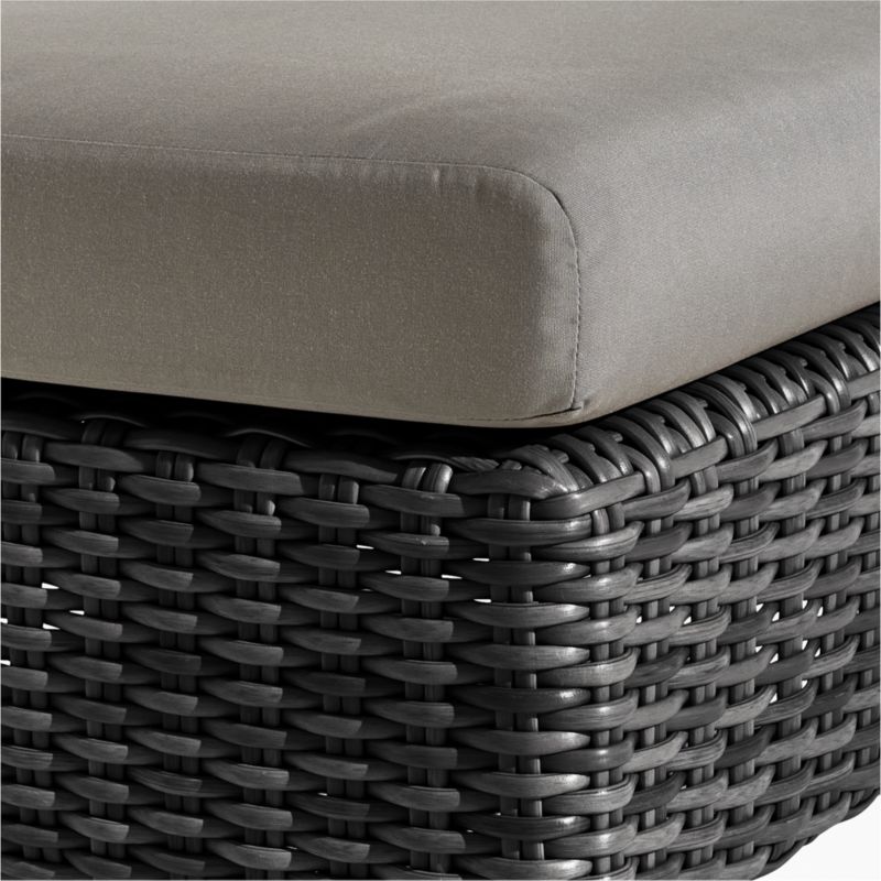 Abaco Resin Wicker Charcoal Grey Outdoor Ottoman with Graphite Sunbrella ® Cushion - image 4 of 6