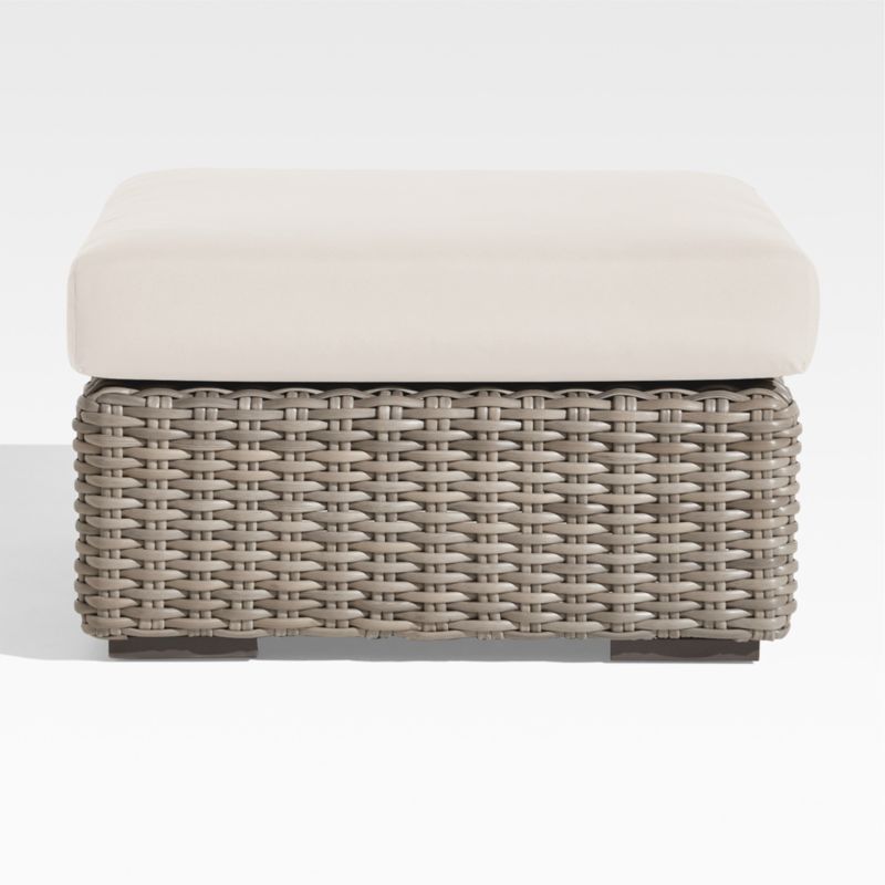 Viewing product image Abaco Resin Wicker Outdoor Ottoman with Canvas Canvas Sunbrella ® Cushion - image 1 of 6