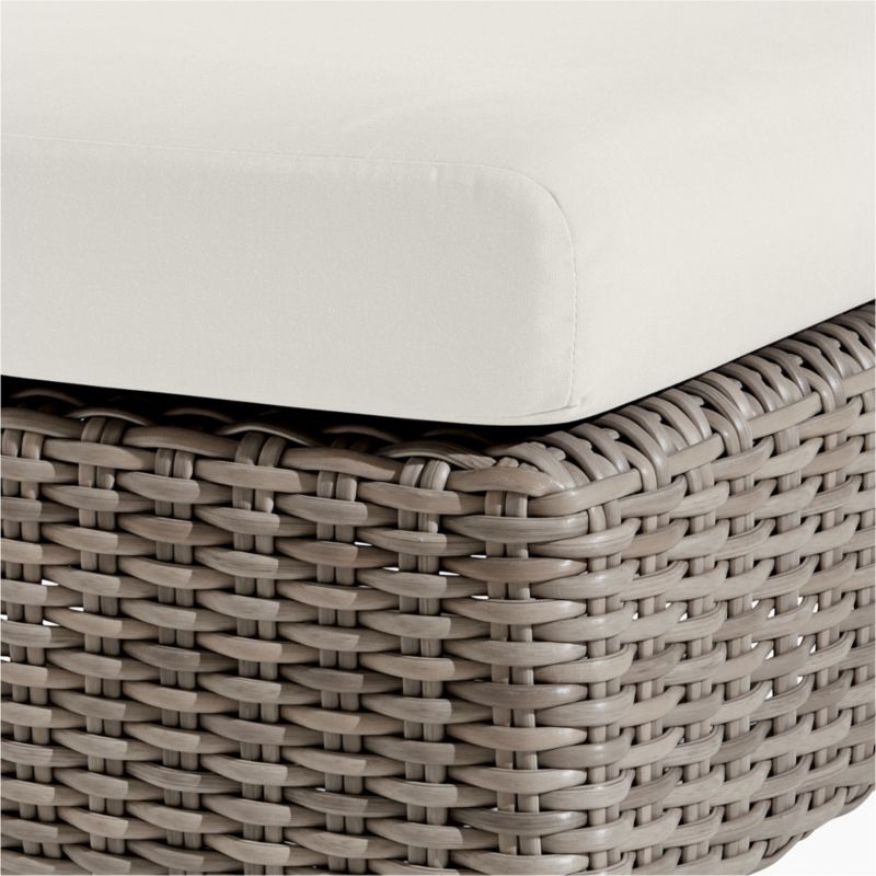 Abaco Resin Wicker Outdoor Ottoman with Canvas Natural Sunbrella ® Cushion