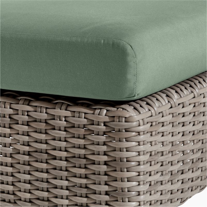 Abaco Resin Wicker Outdoor Ottoman with Canvas Spa Sunbrella ® Cushion