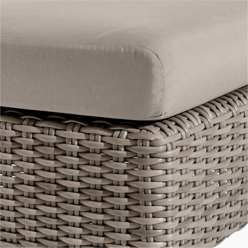 Abaco Resin Wicker Outdoor Ottoman with Cast Ash Sunbrella ® Cushion