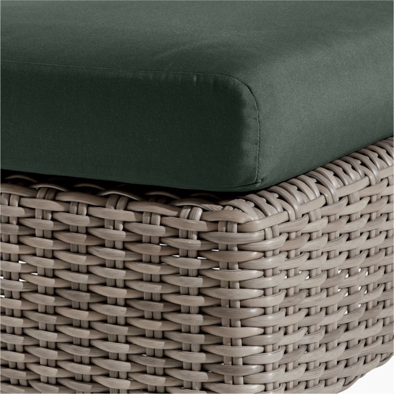 Abaco Resin Wicker Outdoor Ottoman with Cast Ivy Sunbrella ® Cushion