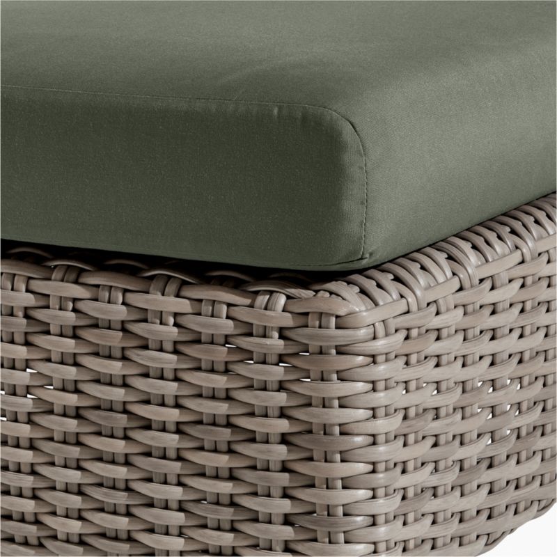 Abaco Resin Wicker Outdoor Ottoman with Cast Sage Sunbrella ® Cushion
