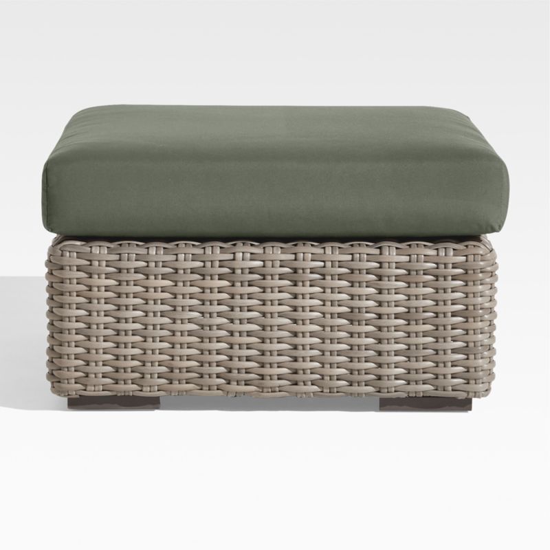Viewing product image Abaco Resin Wicker Outdoor Ottoman with Cast Sage Sunbrella ® Cushion - image 1 of 6