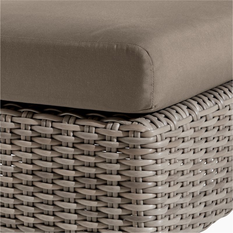 Abaco Resin Wicker Outdoor Ottoman with Cast Shale Sunbrella ® Cushion