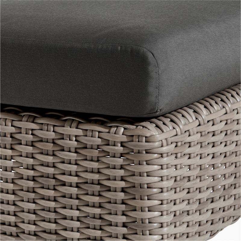 Abaco Resin Wicker Outdoor Ottoman with Charcoal Sunbrella ® Cushion