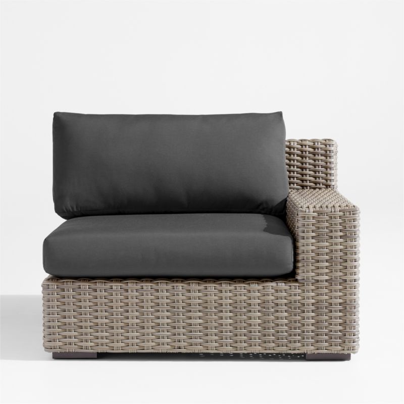 Abaco Grey Resin Wicker Right-Arm Outdoor Lounge Chair with Charcoal Sunbrella ® Cushion - image 0 of 2