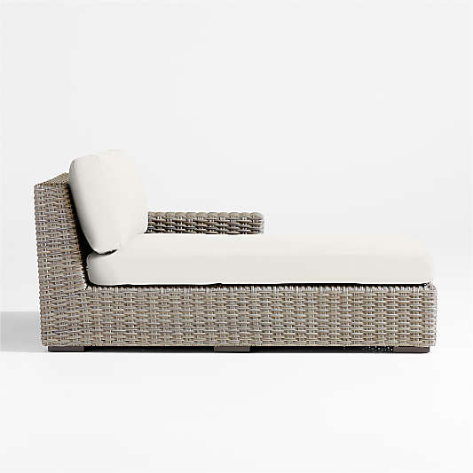 Abaco All-Weather Wicker Right-Arm Outdoor Chaise Lounge with Sunbrella ® Cushion